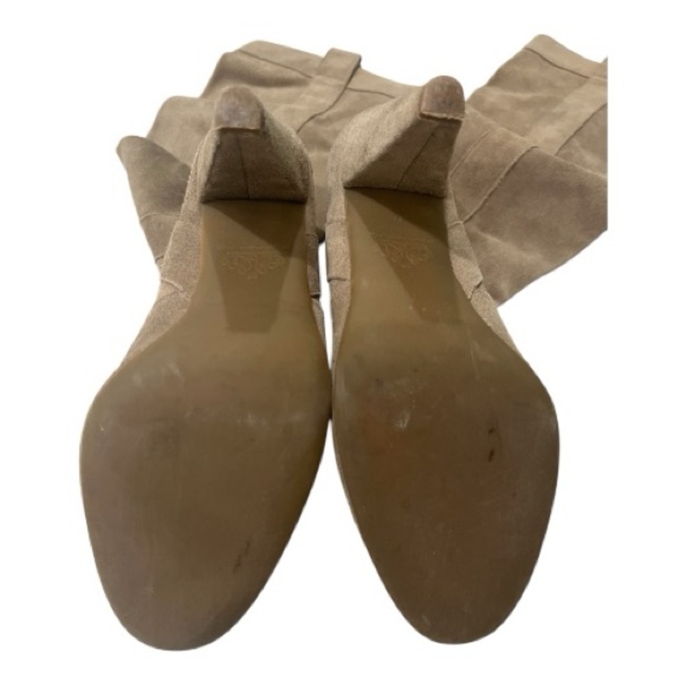 Fornarina Italian Suede Tan Slip On High Boots Size 8.5 - Picture 7 of 9